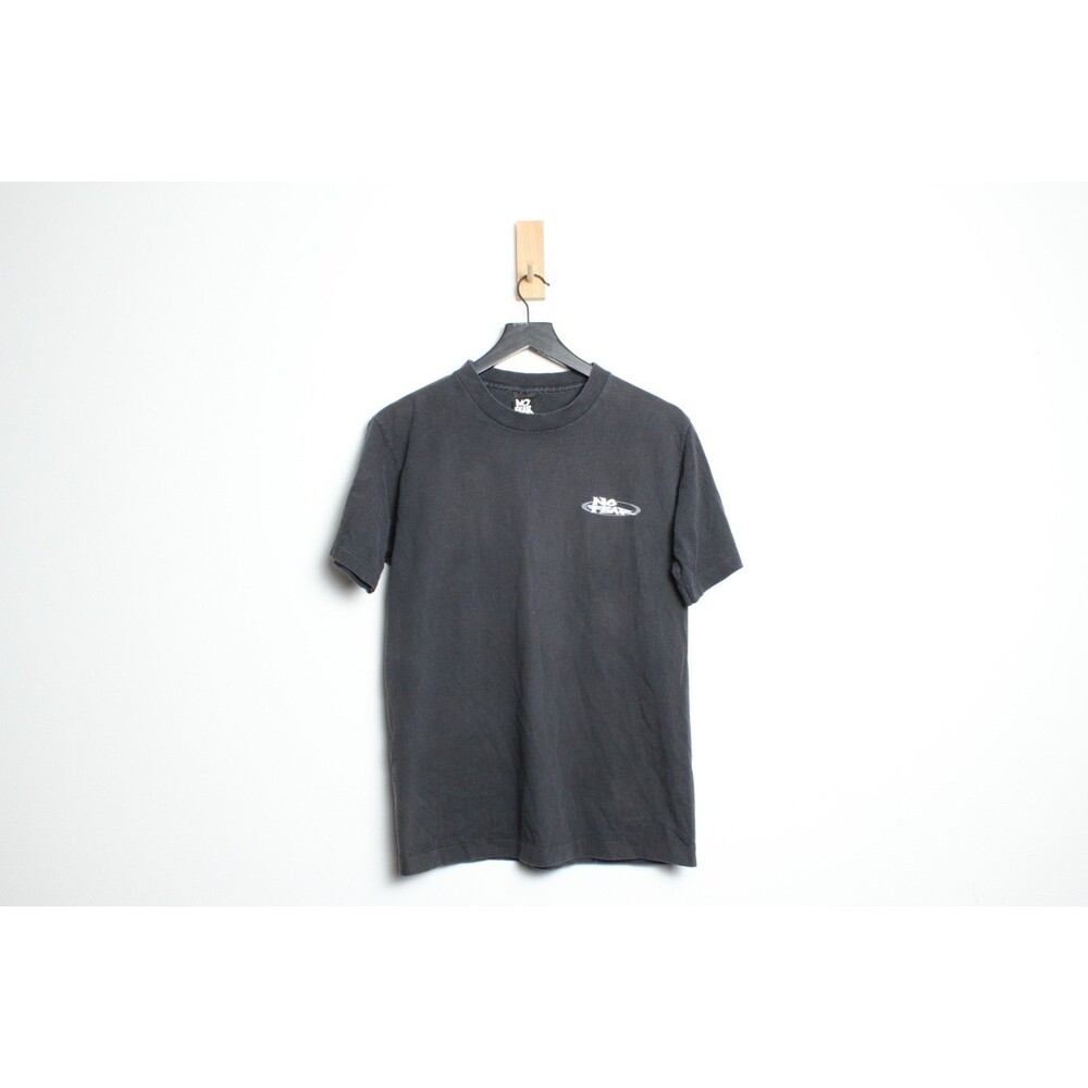 Vintage 1995 USA-Made No Fear Single Stitch Distressed Grunge Black T-Shirt - M